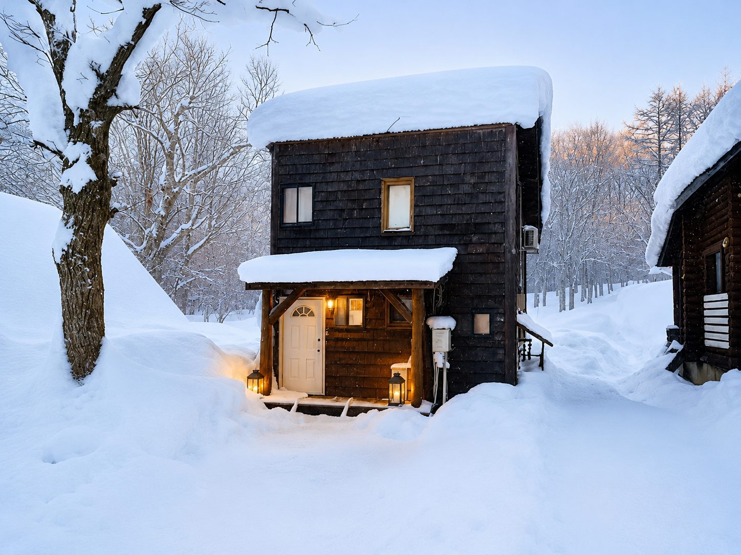 A house blanketed in snow
